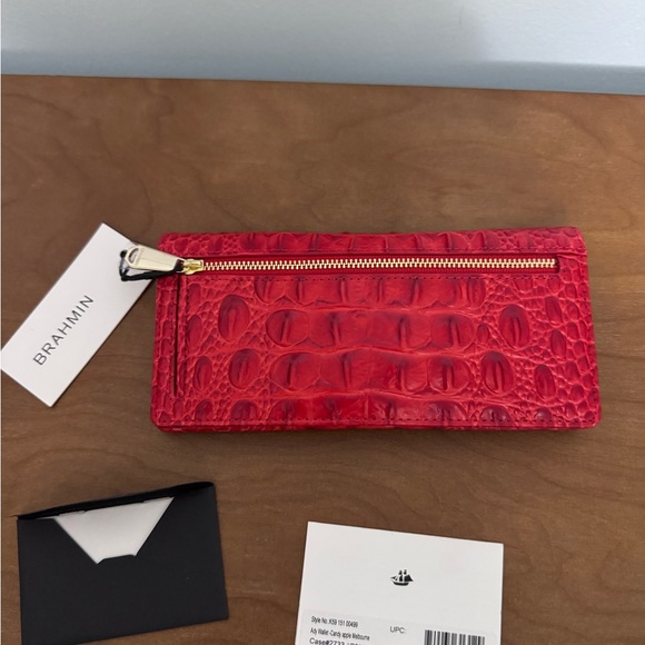 Brahmin Large Duxbury Satchel Candy Apple Red & matching Ady Wallet - Picture 10 of 12